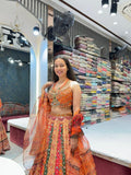 "SUNSET CARNIVAL MIRROR WORK LEHENGA" image 0