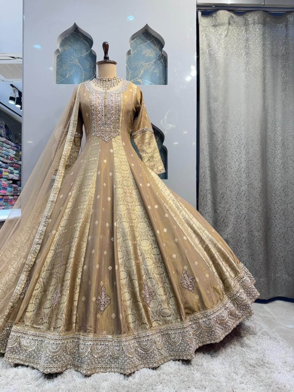 "GOLDEN GRACE EMBROIDERED ANARKALI" image 3