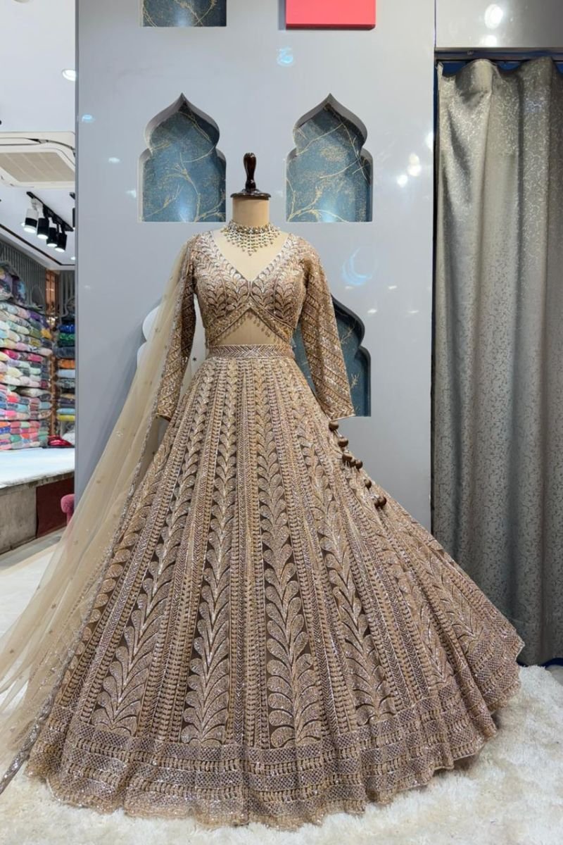 "IVORY GOLD OPULENCE LEHENGA" image 0