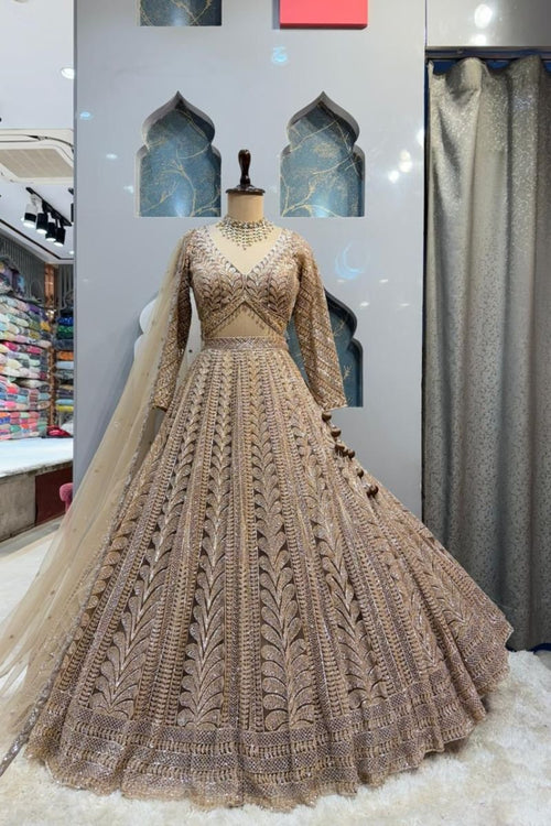 "IVORY GOLD OPULENCE LEHENGA" image 0