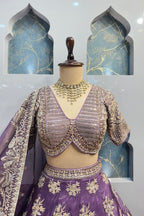 "ROYAL LAVENDER ZARI LEHENGA" image 1