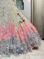 "PASTEL PRISM EMBROIDERED BRIDAL LEHENGA" image 4