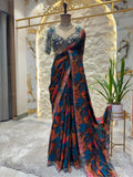 "SAPPHIRE FLORAL SAREE" image 0