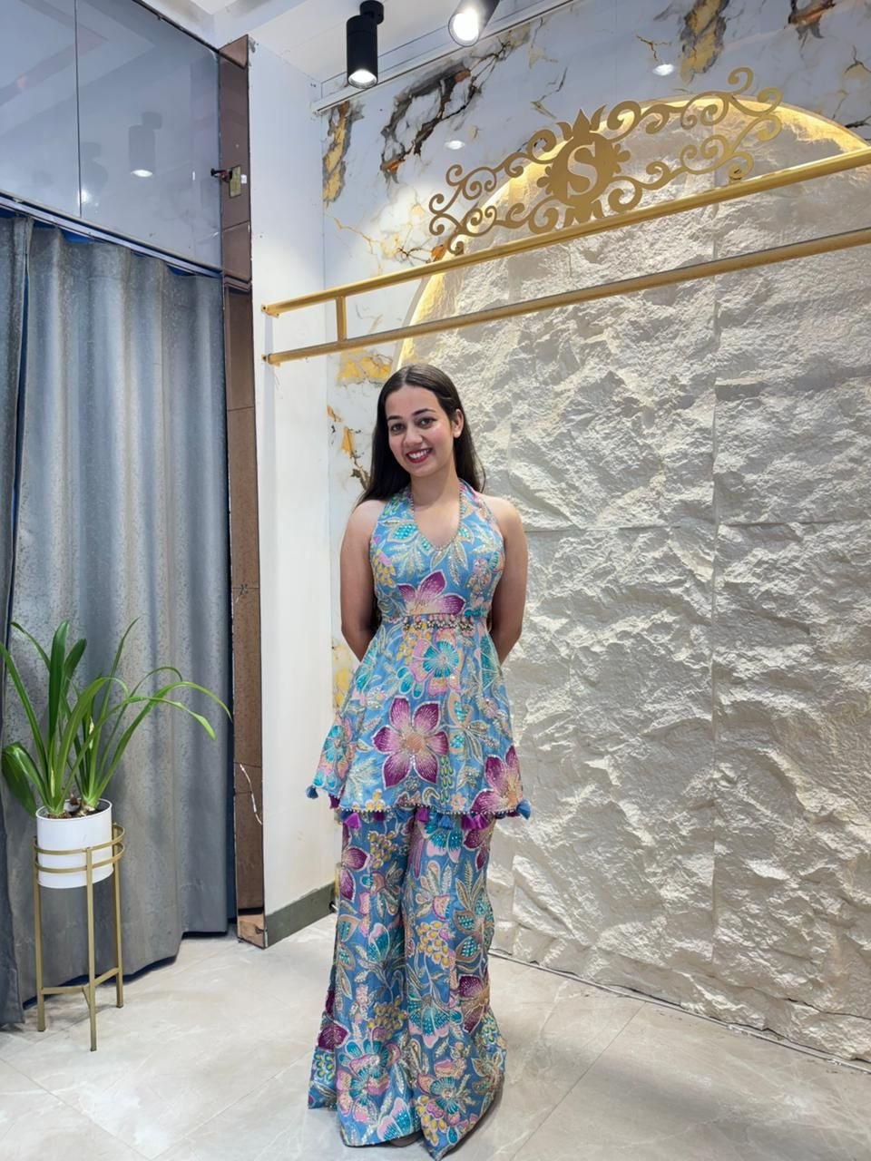 "AZURE BLOOM INDO-WESTERN" image 3