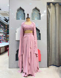 "BLUSH PINK DRAPED INDO WESTERN" image 0