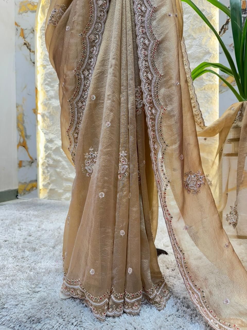 "CHAMPAGNE MIRROR GLAM SAREE" image 3