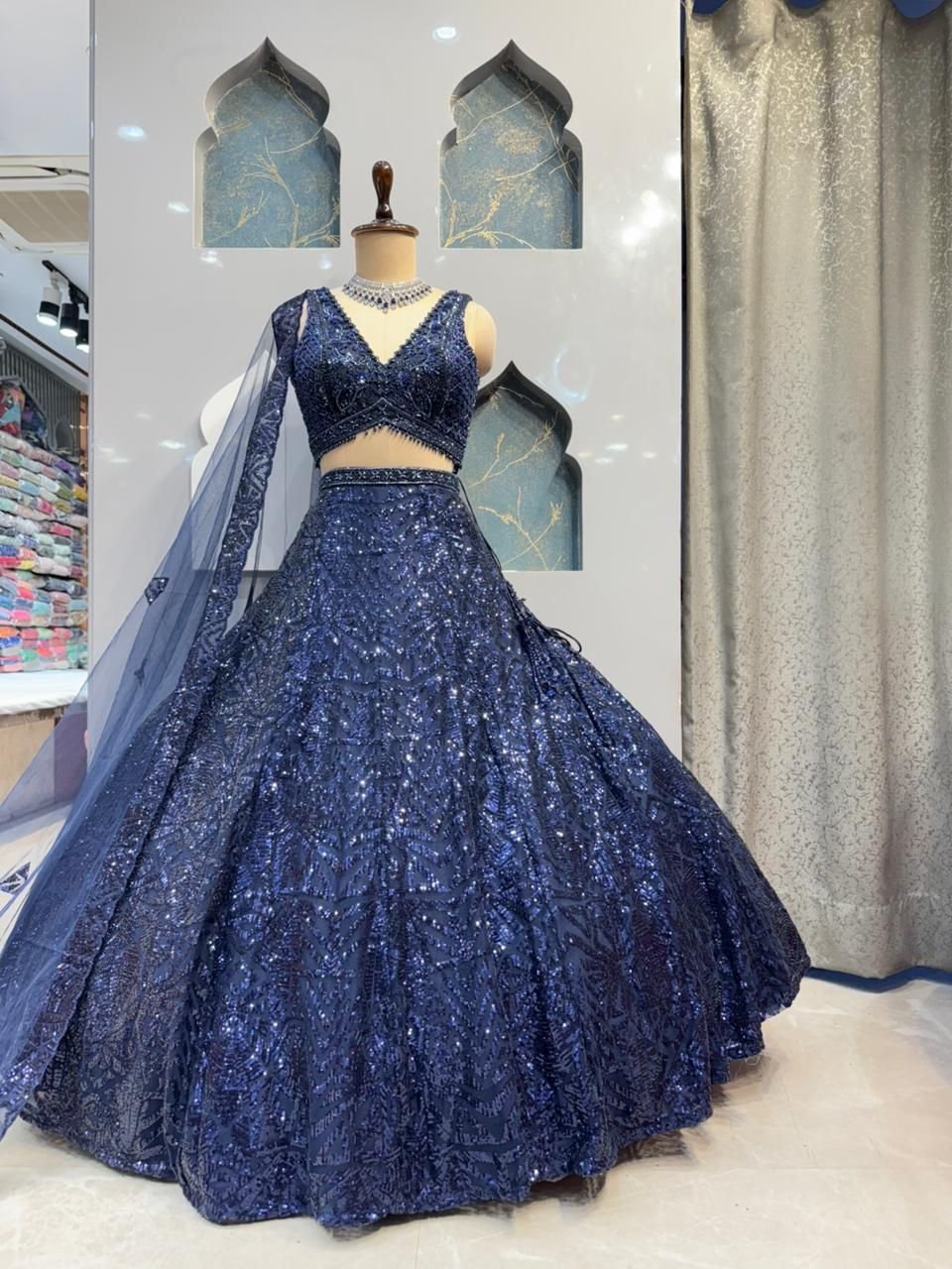 "STARLIGHT NAVY DESIGNER LEHANGA" image 5
