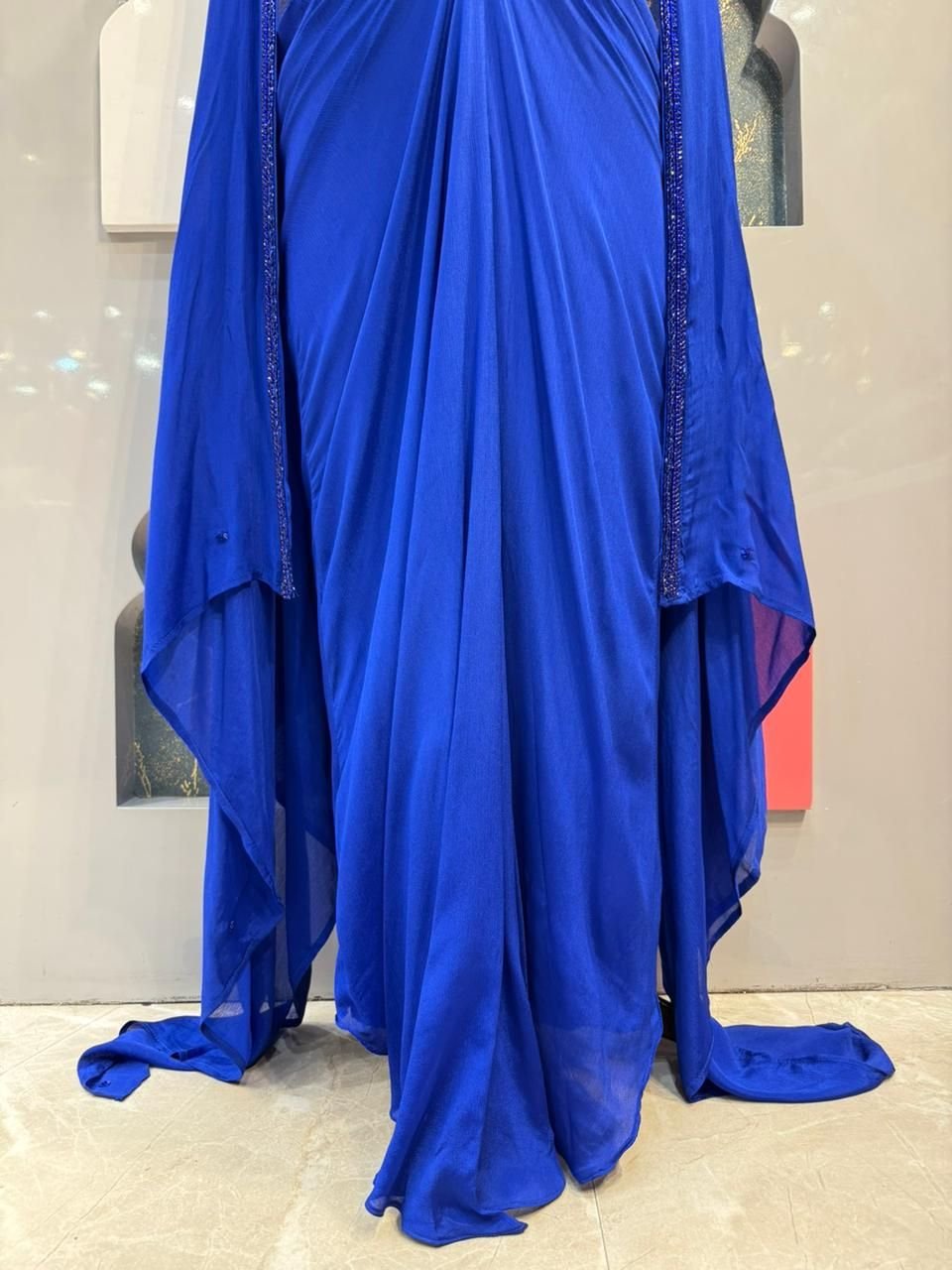 "ROYAL BLUE DRAPED INDOWESTERN" image 3