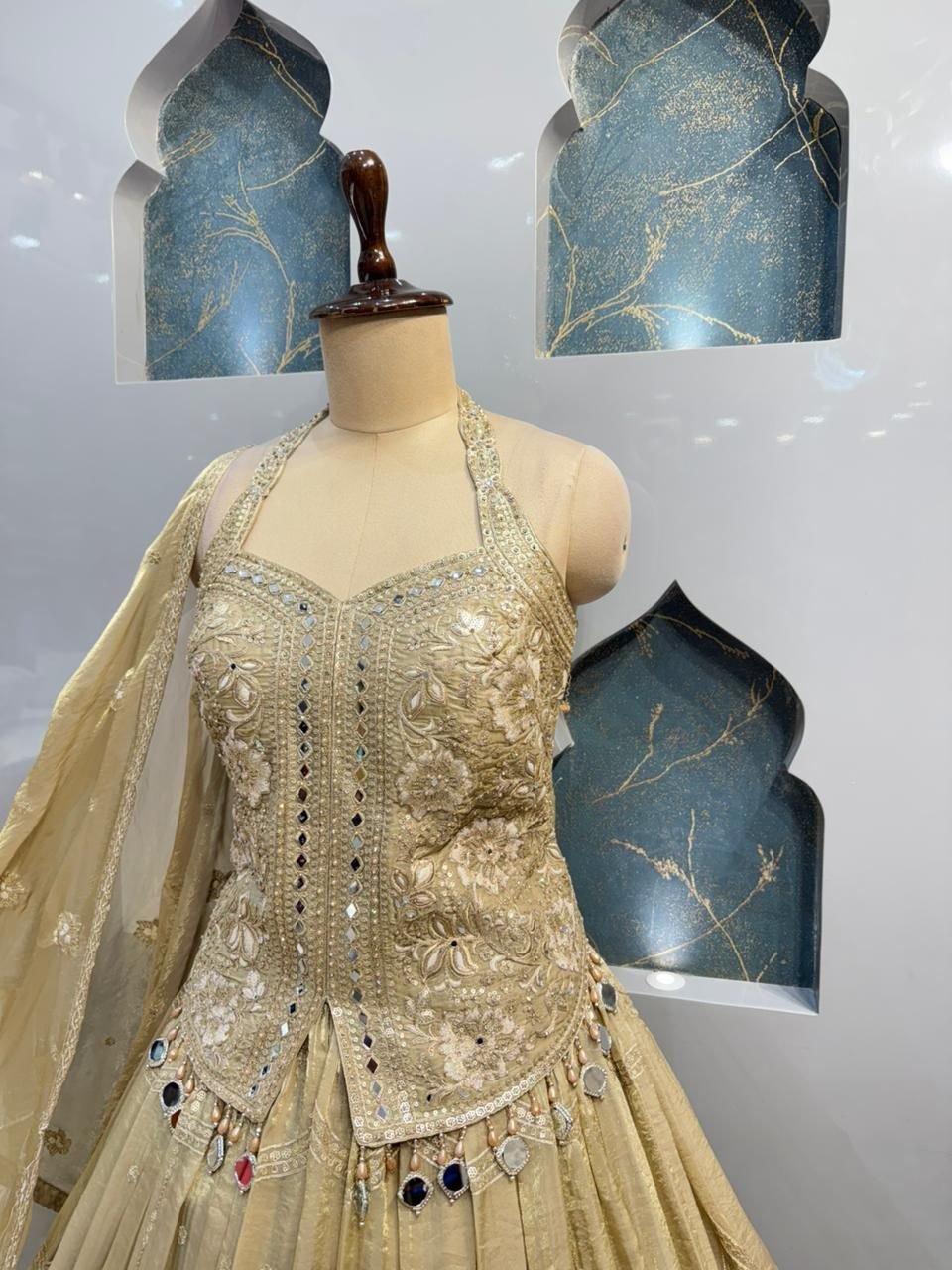 "IVORY REGAL EMBROIDERED LEHENGA" image 2