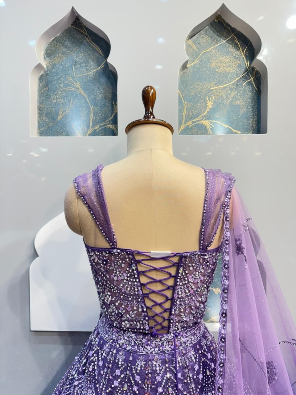 "LAVENDER ROYALE COUTURE LEHENGA" image 5