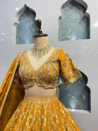 "SUNSET GOLD HERITAGE LEHENGA" image 2