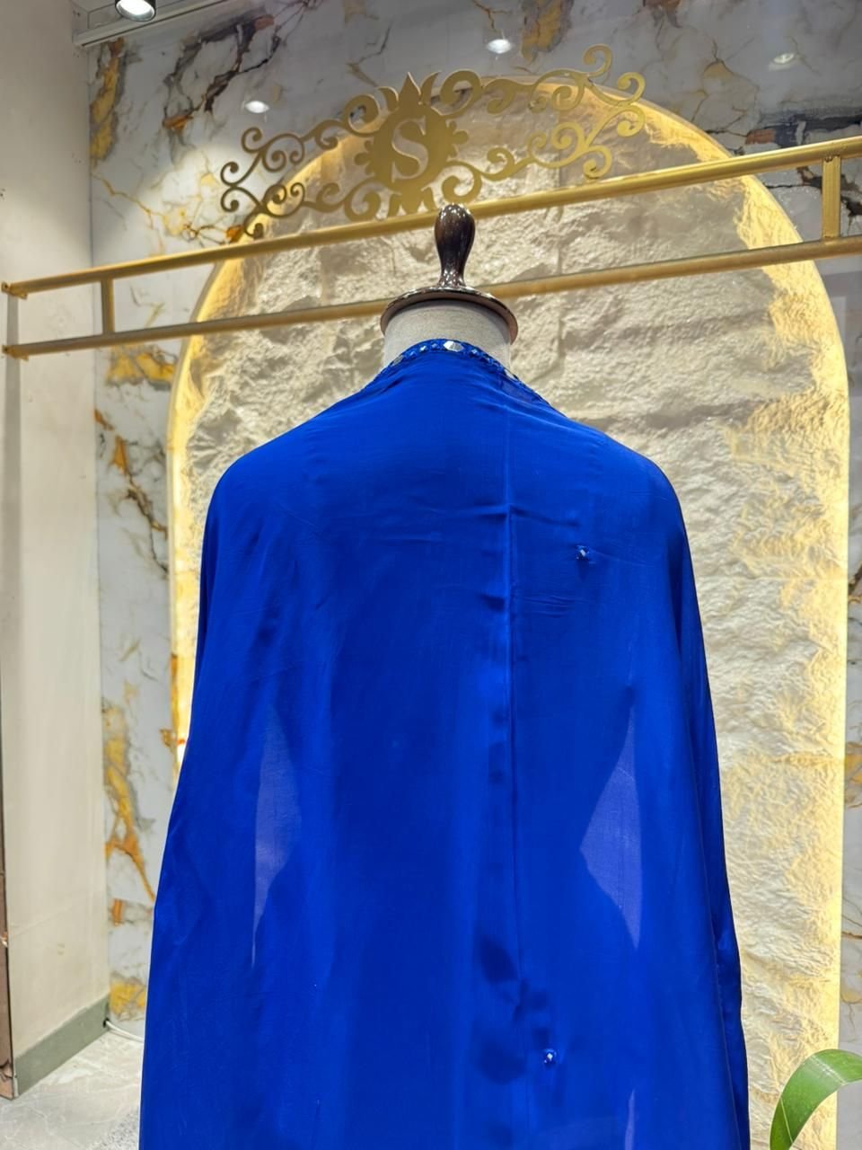 "ROYALE SAPPHIRE MIRROR WORK INDO- WESTERN"SDS image 5