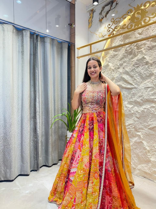 "SUNSHINE ROYALE PRINTED LEHENGA" image 0