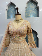 "PEACOCK ROYALE EMBROIDERED LEHENGA" image 2