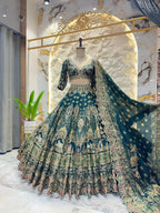"REGAL TEA GREEN LEHENGA" image 3
