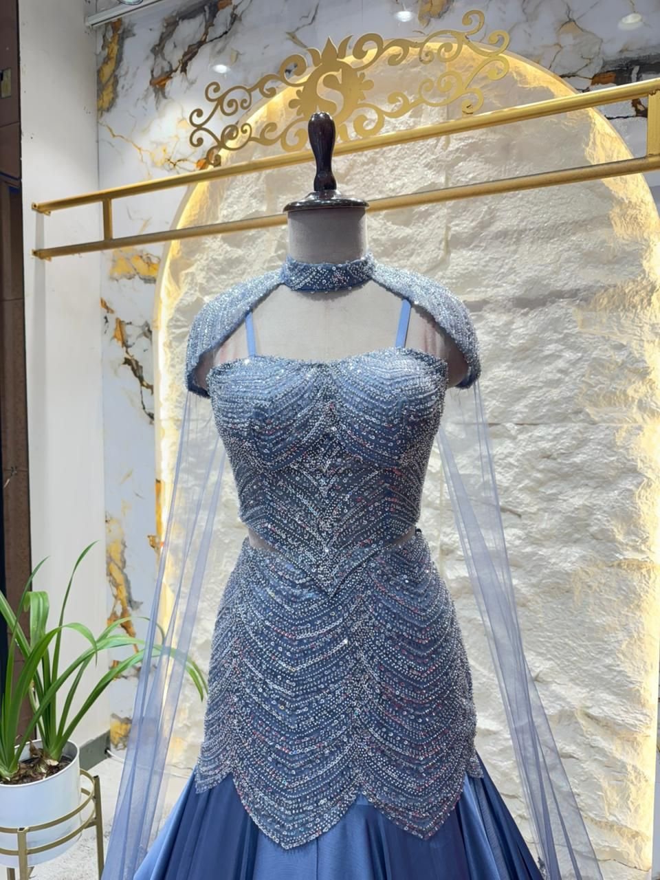 "MIDNIGHT BLUE CRYSTAL EMBELLISHED MERMAID" image 1