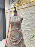 "IVORY GOLD HERITAGE GARARAWITH PINK ACCENTS" image 2