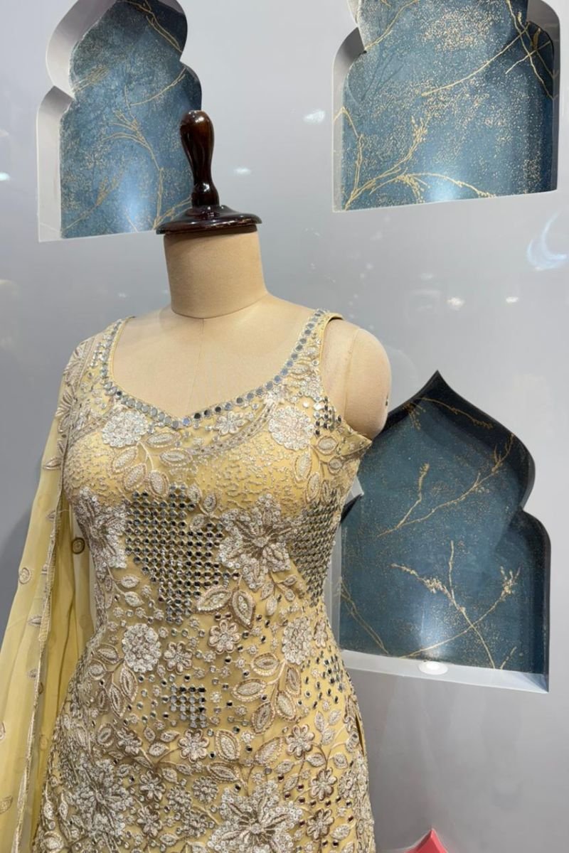 "GOLDEN EMBROIDERED SHARARA" image 2