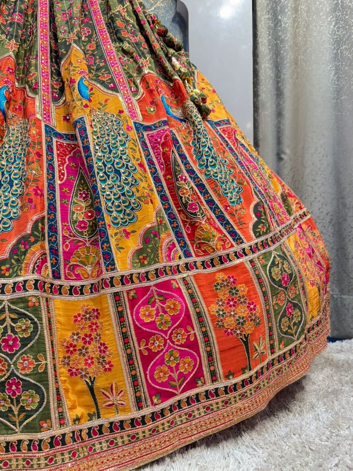 " RANG MAHAL PEACOCK EMBROIDERED LEHENGA" image 3