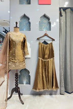 "ANTIQUE GOLD SHARARA SET" image 0