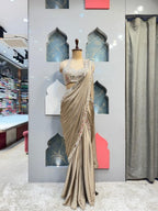 "MOONSTONE MIRROR DRAPE SAREE" image 0
