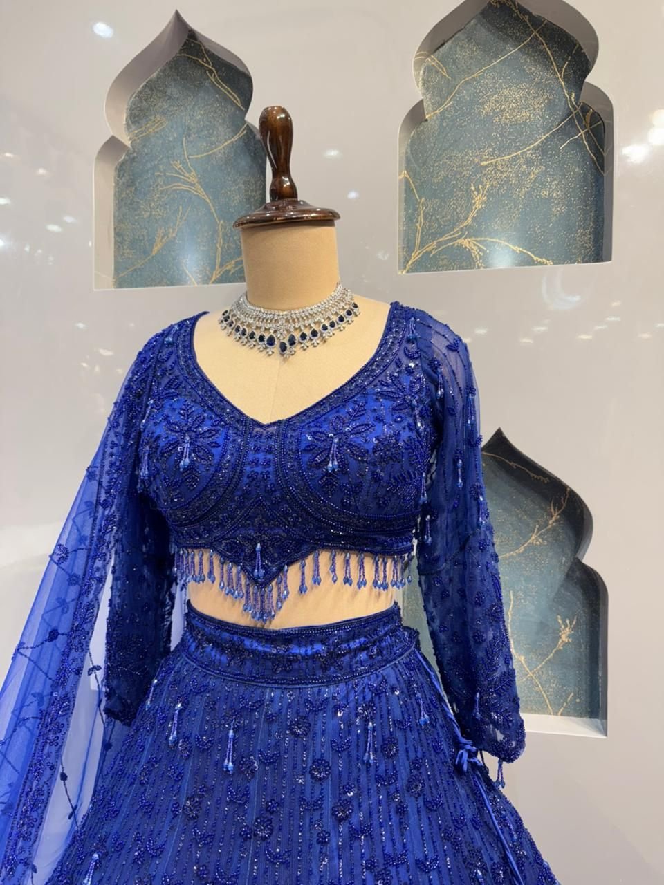 "MIDNIGHT BLUE REGAL LEHENGA" image 2