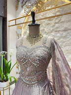 "MOONLIT MAUVE MIRRORWORK LEHENGA" image 2