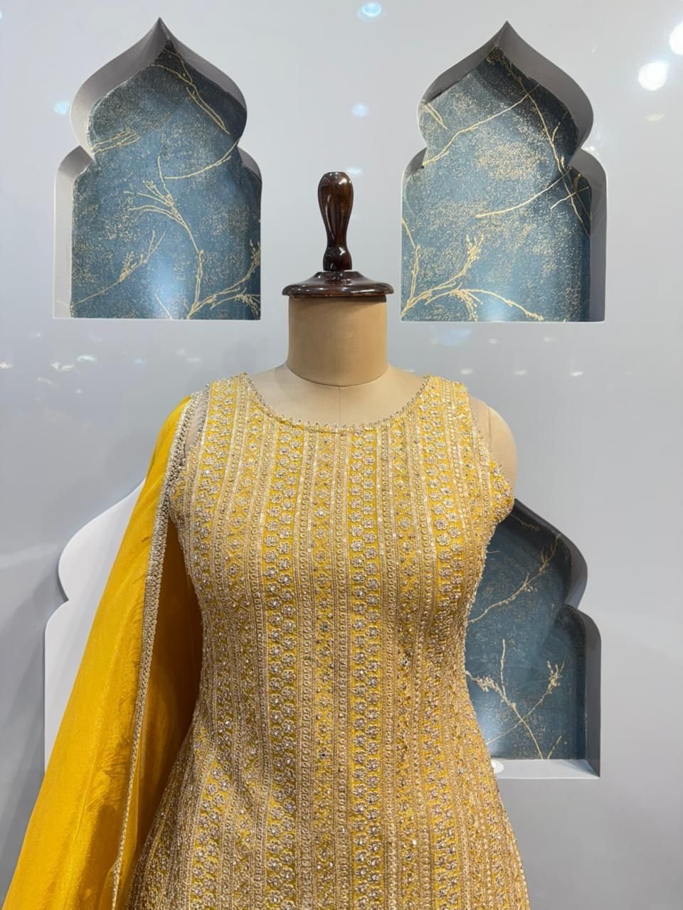 "SUNSHINE YELLOW EMBROIDERED SHARARA" image 1