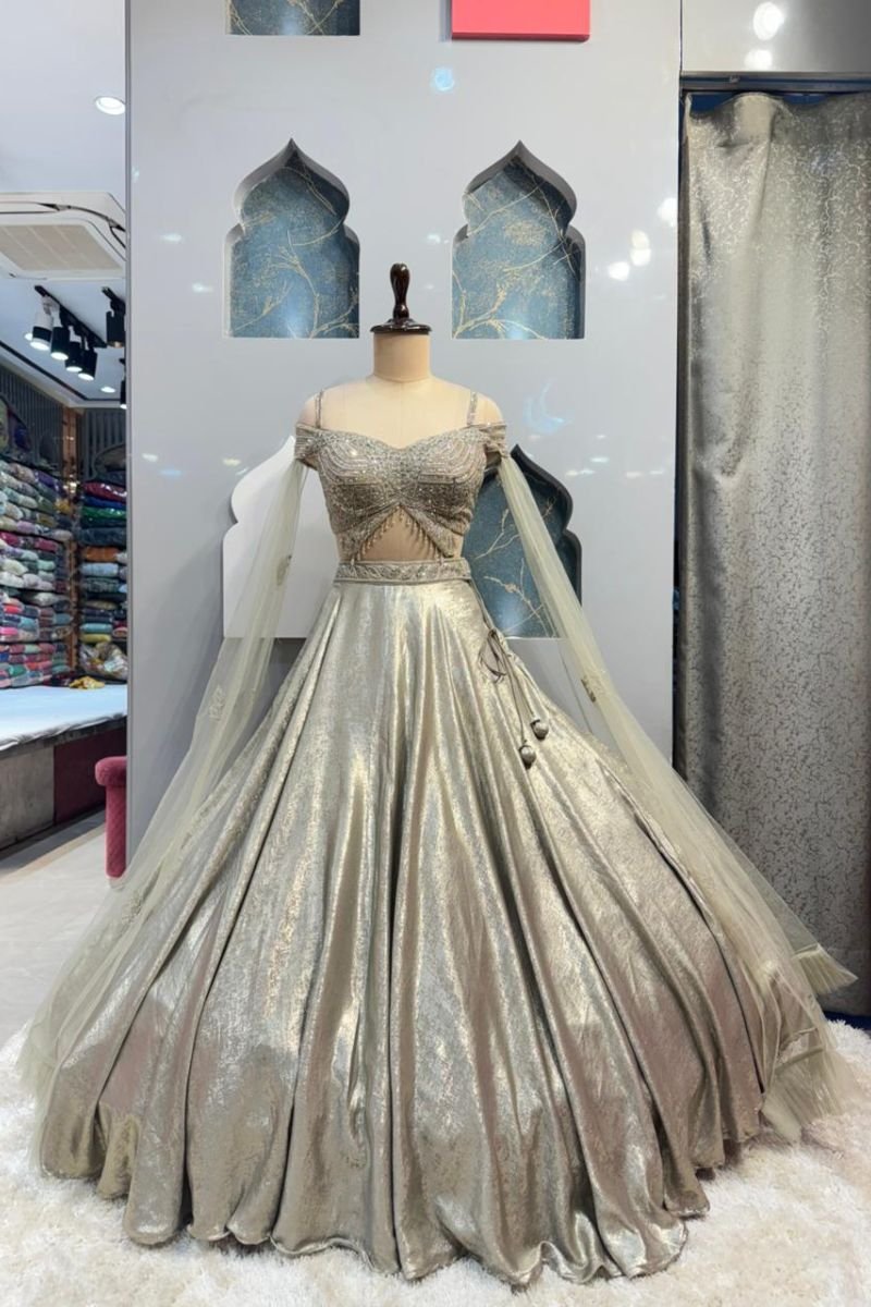 "MOONLIT SILVER LEHENGA" image 0