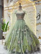 "ENCHANTED SAGE FLORAL LEHENGA" image 3