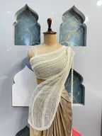 "PEARL CASCADE DRAPE SAREE" image 1