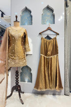 "ANTIQUE GOLD SHARARA SET" image 5