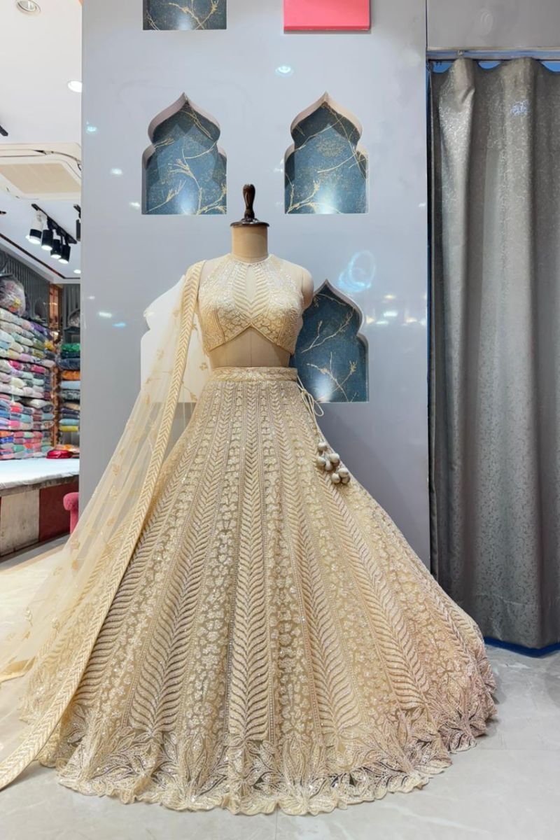 "IVORY GILDED HEIRLOOM LEHENGA" image 0