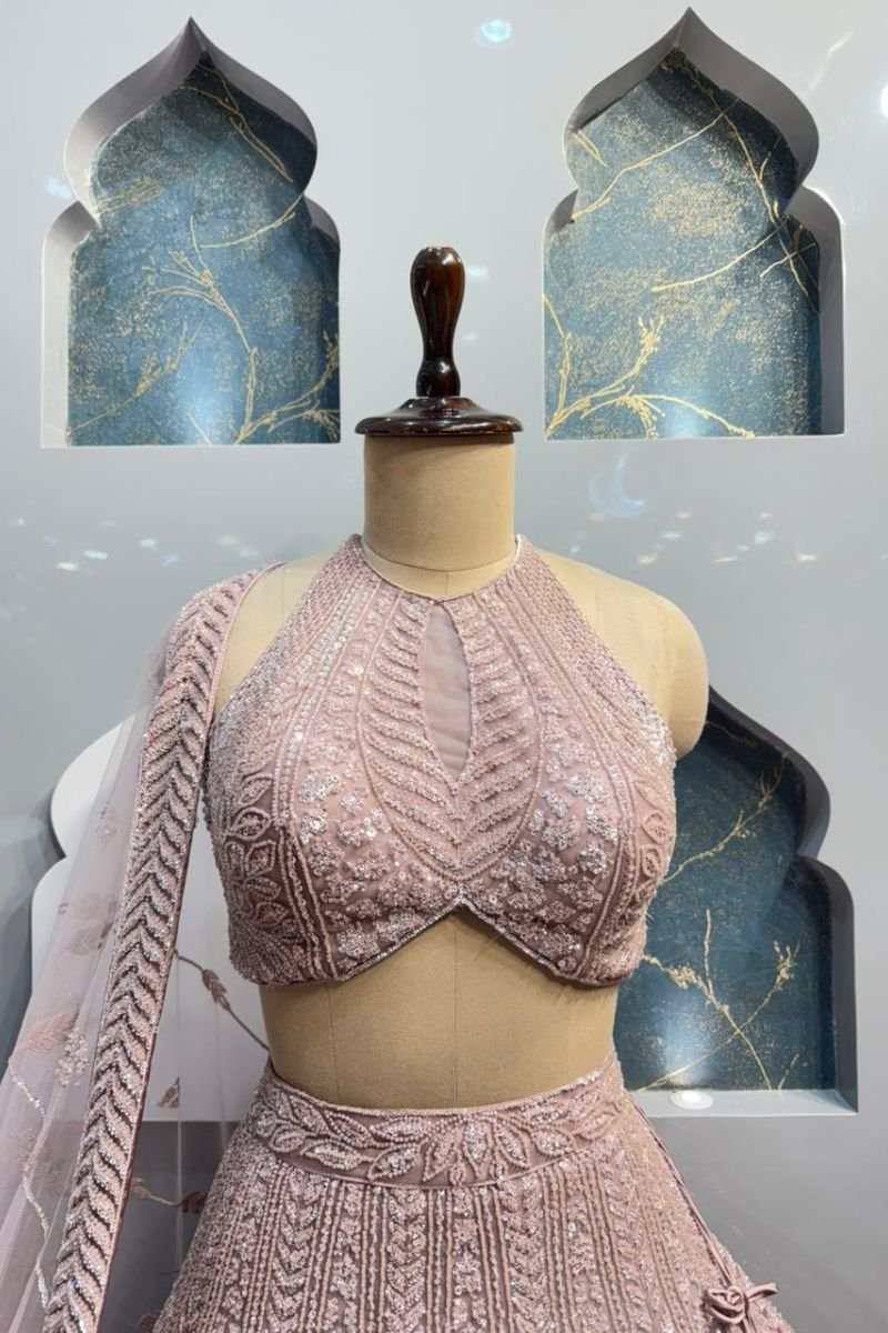 "IVORY SHIMMER FLARED LEHENGA" image 1