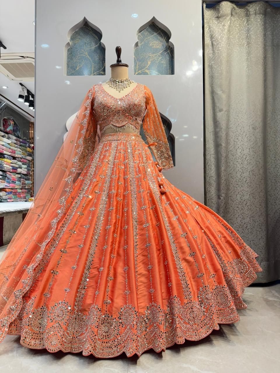 "SUNSET GLOW DESIGNER LEHENGA" image 4