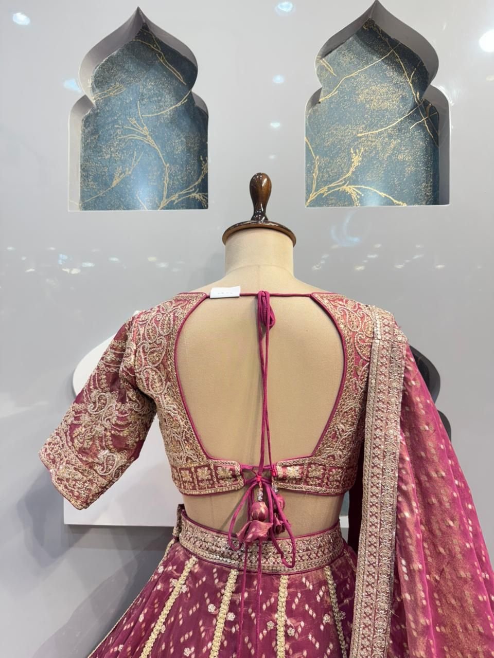 "ROYAL MAGENTA EMBROIDERED LEHENGA" image 5