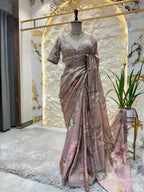 "BLUSH BLOSSOM TISSUE SAREE" image 0