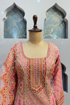 "BLUSH PINK REGAL EMBROIDERED SHARARA" image 1
