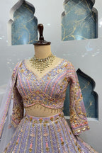 "ROYAL LAVENDER HEIRLOOM LEHENGA" image 2