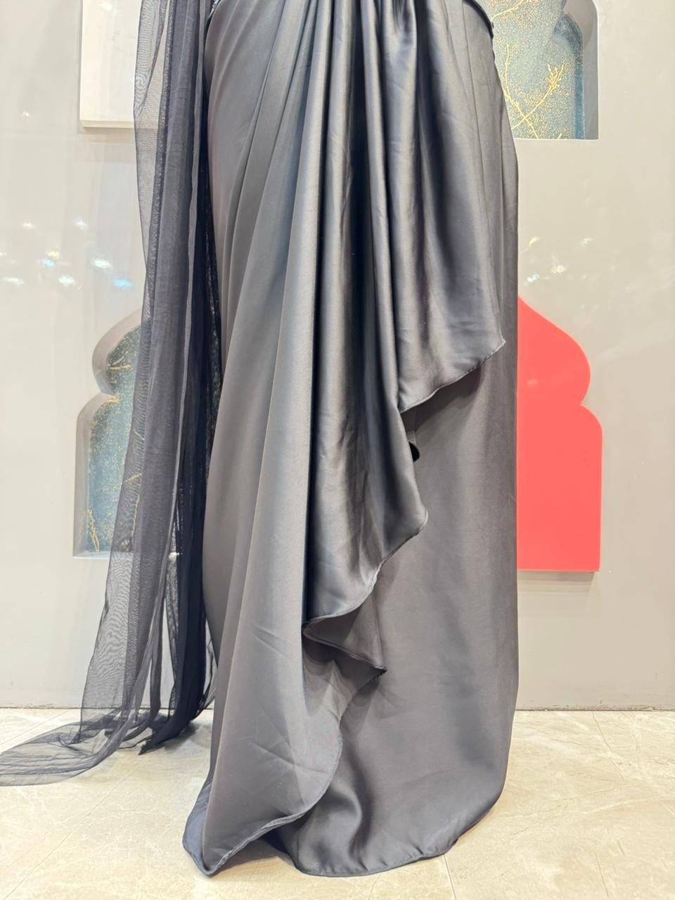 "MIDNIGHT GLAM INDO-WESTERN DRAPPED ENSEMBLE" image 3