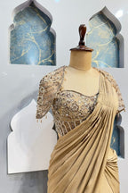 "GOLDEN GODDESS PRE-DRAPED SAREE" image 2