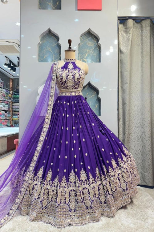 "MAJESTY VIOLET LEHENGA" image 0