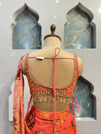 "BLOOMING SUNSET DRAPED SAREE" image 4