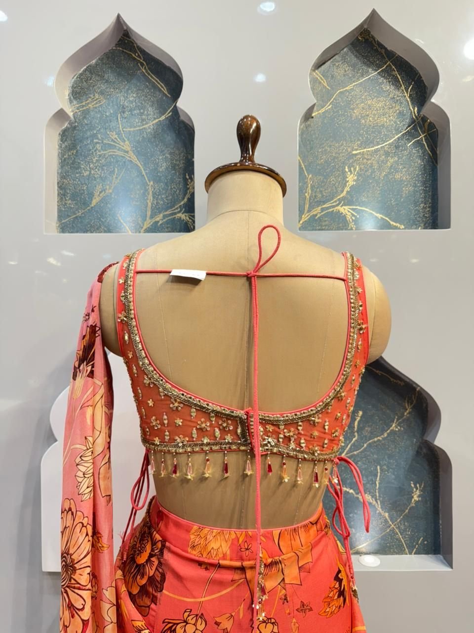 "BLOOMING SUNSET DRAPED SAREE" image 4