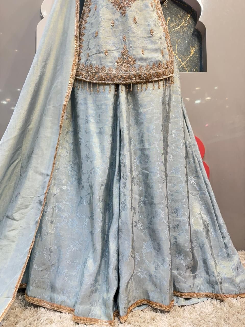 "POWDER BLUE ELEGANCE SHARARA" image 4