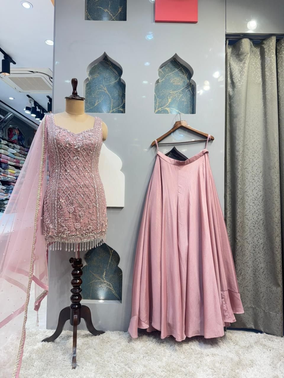 "BLUSH PINK EMBELLISHED SHARARA" image 0