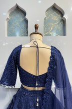 "MIDNIGHT ROYALTY EMBROIDERED LEHENGA" image 5