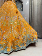 "MUSTARD GLOW FLORAL LEHENGA" image 3