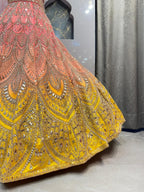 "SUNSET BLOOSOM OMBRE LEHENGA" image 3