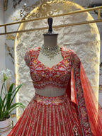 "CRIMSON VEIL COUTURE LEHENGA" image 1